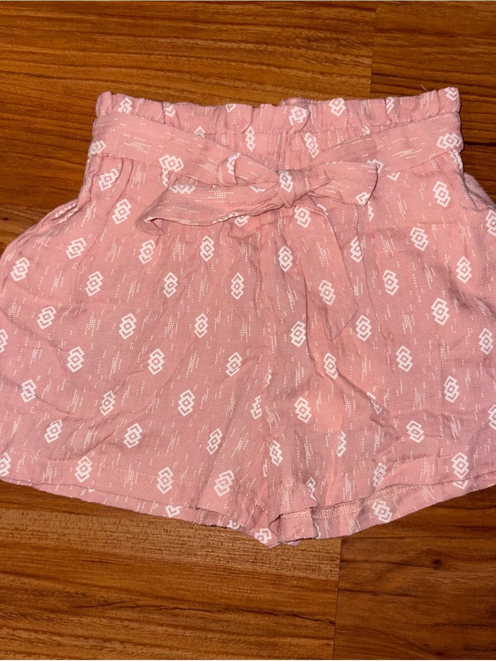Hayden Girls Pink Self-Tie Patterned Shorts
